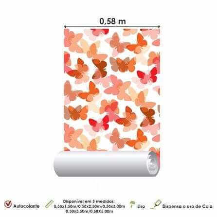 Papel de Parede Adesivo Borboletas Laranjas 52773220 - Papel na Parede