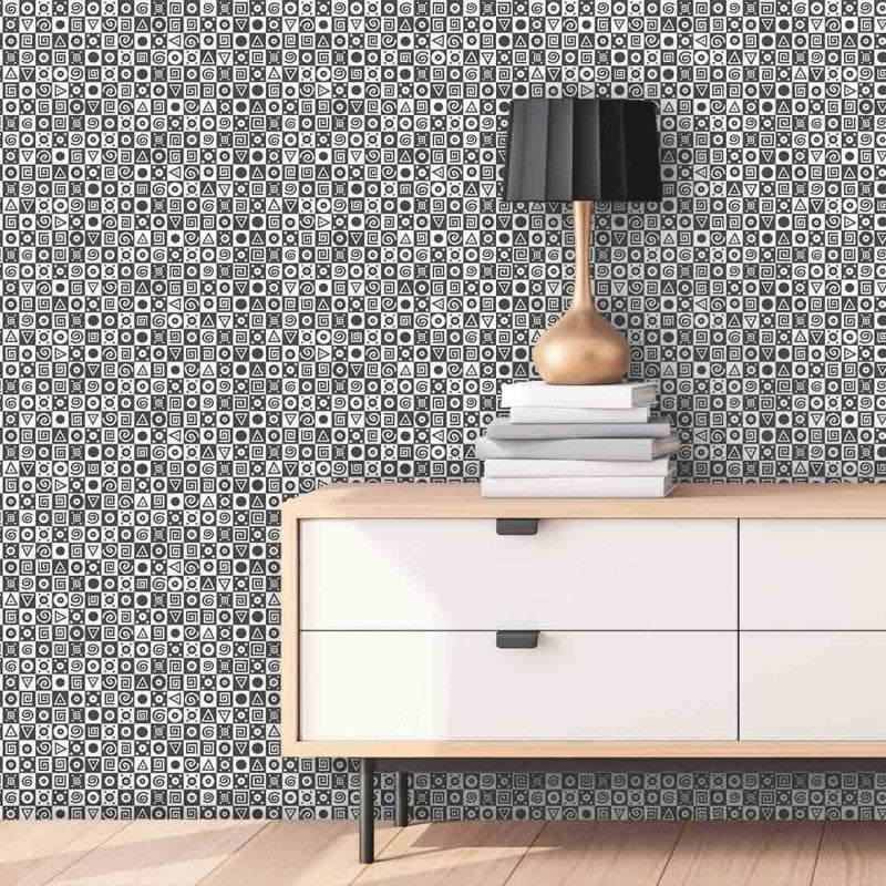 Papel de Parede Adesivo Branco e Preto 146772137 - Papel na Parede
