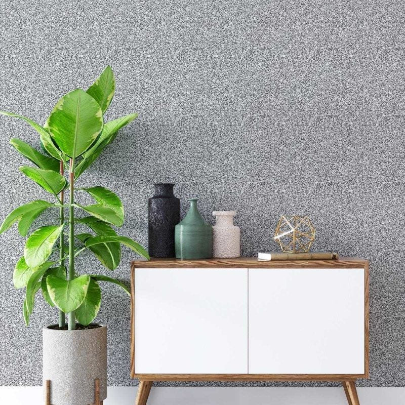 Papel de Parede Adesivo Brilho Cinza N04002 - Papel na Parede
