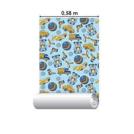 Papel de Parede Adesivo Brinquedos Azul 213420817 - Papel na Parede