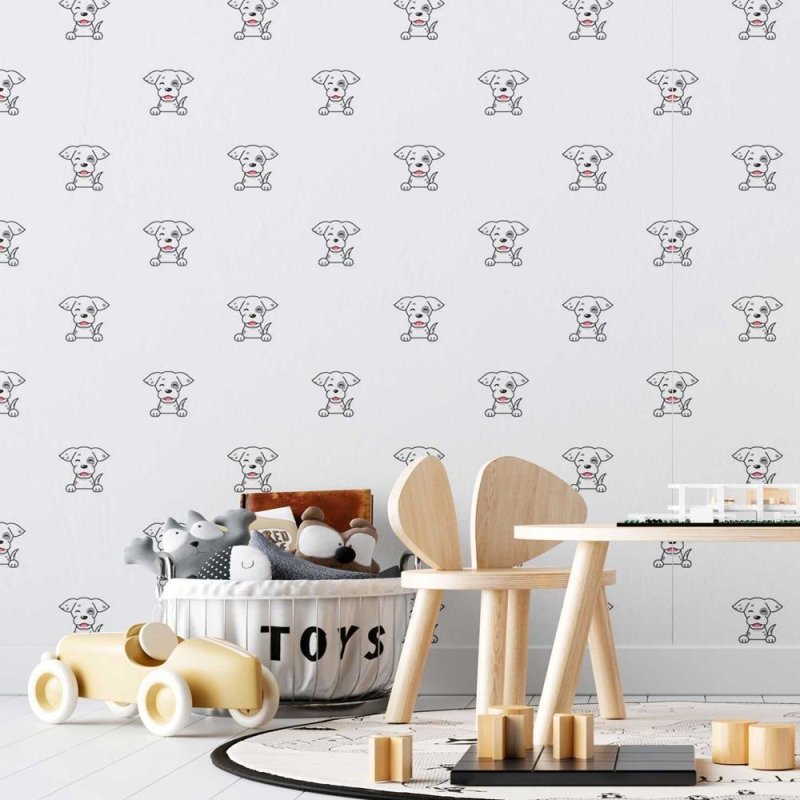 Papel de Parede Adesivo Cachorro Cartoon N08024 - Papel na Parede