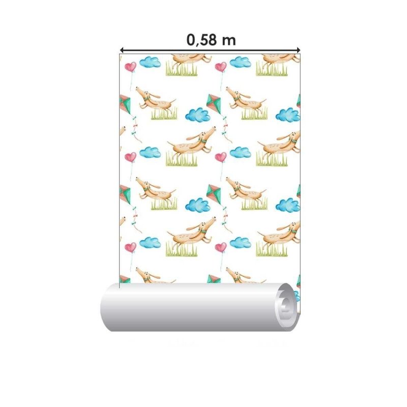 Papel de Parede Adesivo Cachorro Pipa N04048 - Papel na Parede