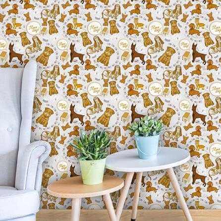 Papel de Parede Adesivo Cachorros 115489945 - Papel na Parede