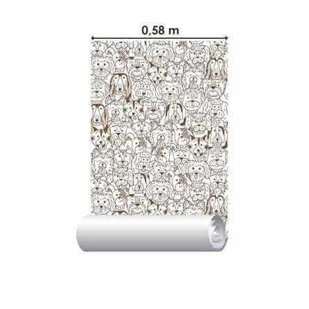 Papel de Parede Adesivo Cachorros 335798849 - Papel na Parede