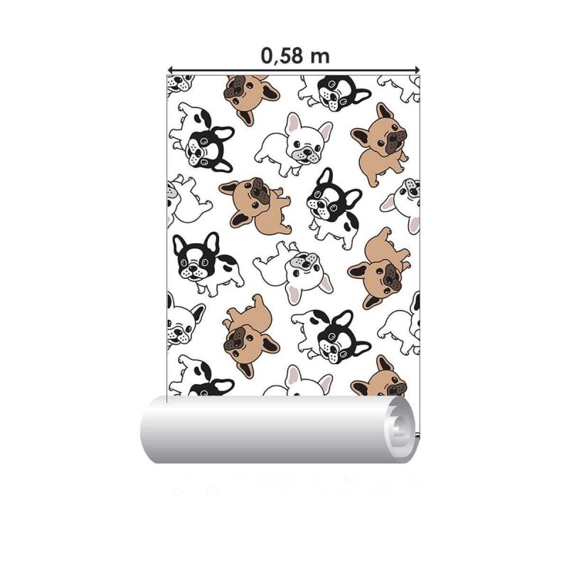 Papel de Parede Adesivo Cachorros Minimalistas N04053 - Papel na Parede