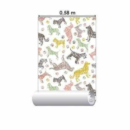 Papel de Parede Adesivo Cachorros Patinhas 285340877 - Papel na Parede