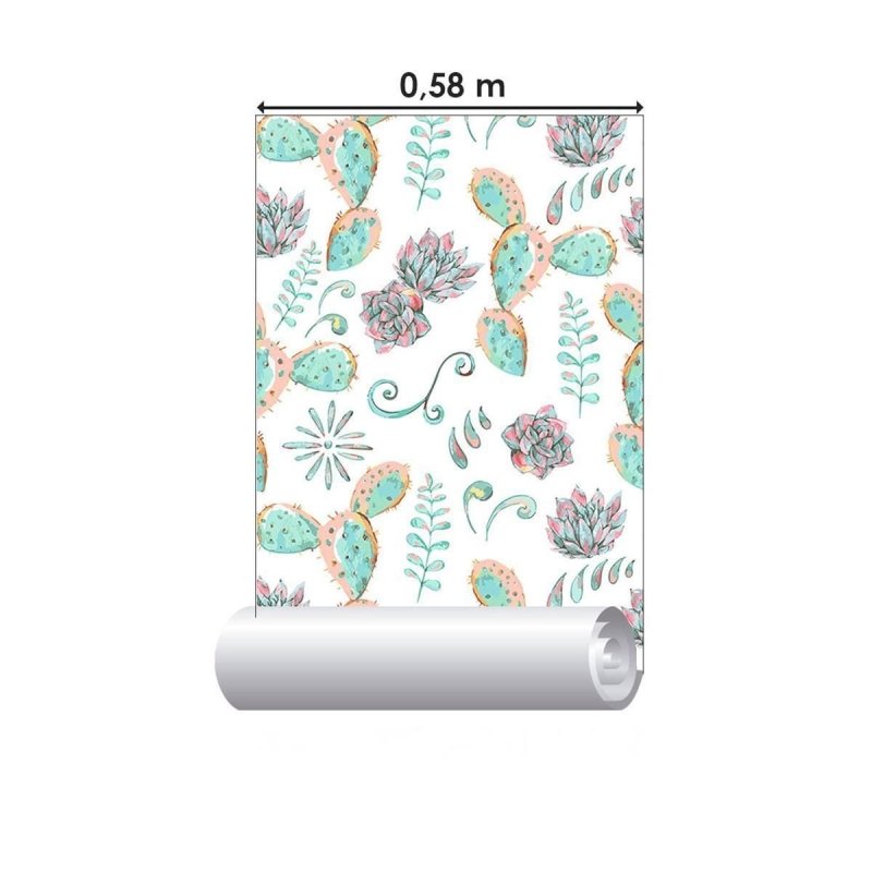 Papel de Parede Adesivo Cactos e Suculentas N010114 - Papel na Parede