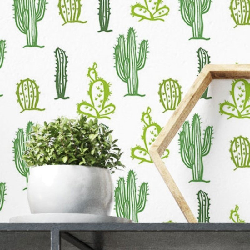 Papel de Parede Adesivo Cactos N019012 - Papel na Parede
