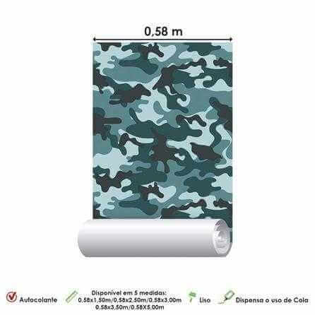 Papel de Parede Adesivo Camuflado Militar 36514 - Papel na Parede