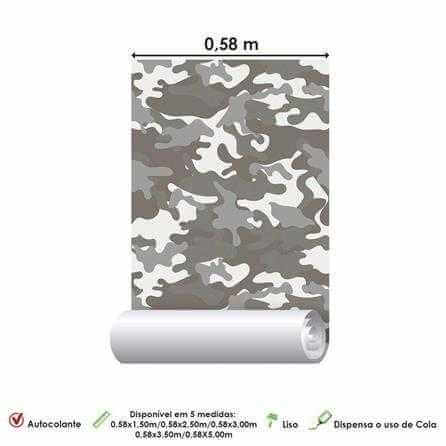 Papel de Parede Adesivo Camuflado Militar 53215 - Papel na Parede
