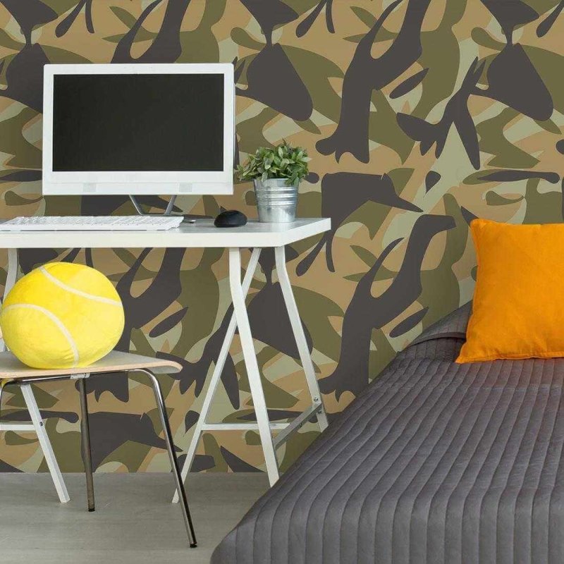 Papel de Parede Adesivo Camuflado Militar 74841 - Papel na Parede