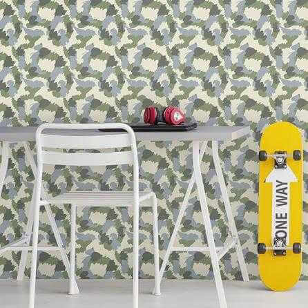 Papel de Parede Adesivo Camuflado Militar 84251 - Papel na Parede