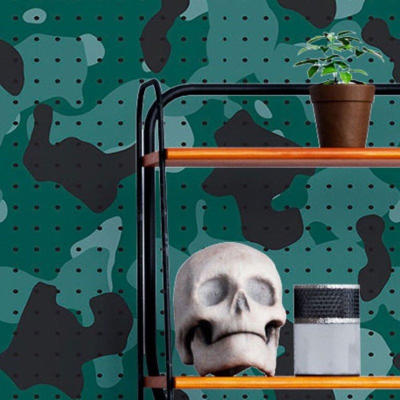 Papel de Parede Adesivo Camuflado Militar Jovem N016074 - Papel na Parede