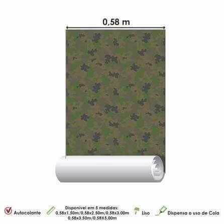 Papel de Parede Adesivo Camuflado Militar Verde 25419 - Papel na Parede