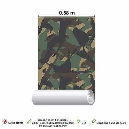 Papel de Parede Adesivo Camuflado Militar Verde 94412 - Papel na Parede