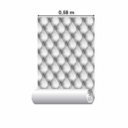 Papel de Parede Adesivo Capitone Cinza 188538791 - Papel na Parede
