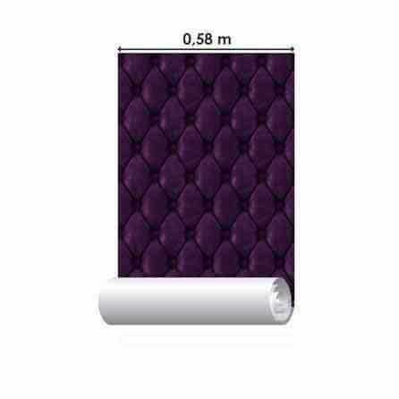 Papel de Parede Adesivo Capitone Roxo 0146r - Papel na Parede