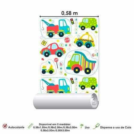 Papel de Parede Adesivo Carros Infantil 501041497 - Papel na Parede
