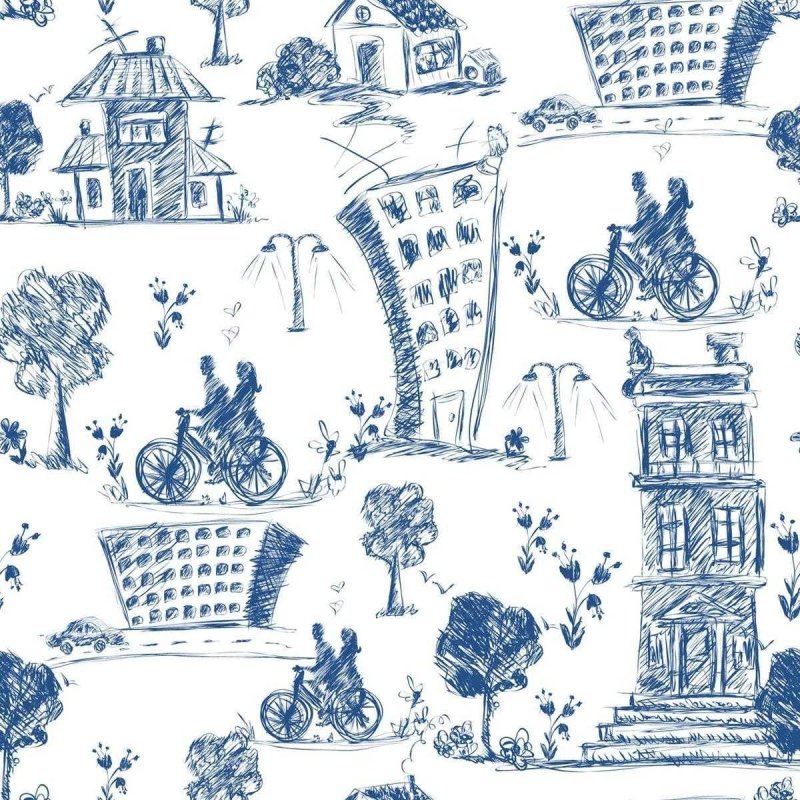 Papel de Parede Adesivo Casal, cidade. N03074 - Papel na Parede