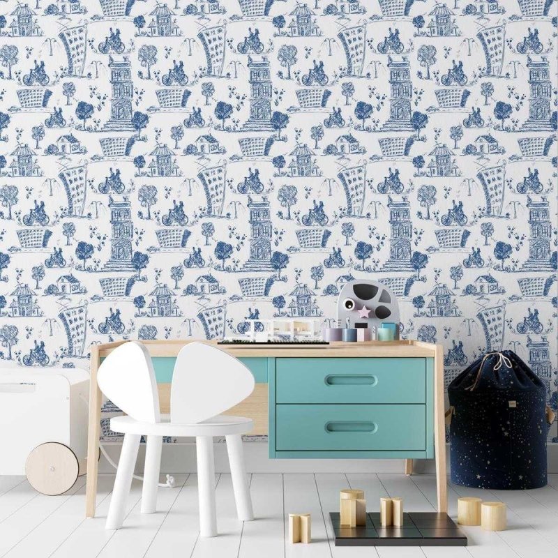 Papel de Parede Adesivo Casal, cidade. N03074 - Papel na Parede