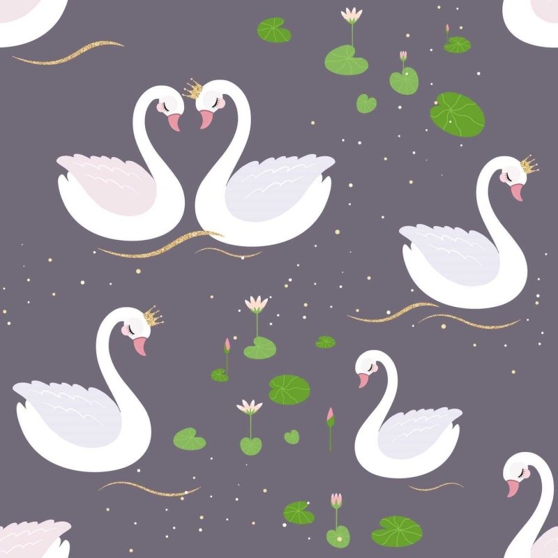 Papel de Parede Adesivo Casal de cisnes N03134 - Papel na Parede