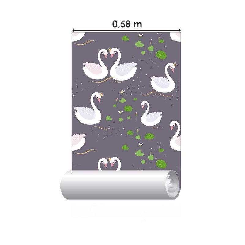 Papel de Parede Adesivo Casal de cisnes N03134 - Papel na Parede