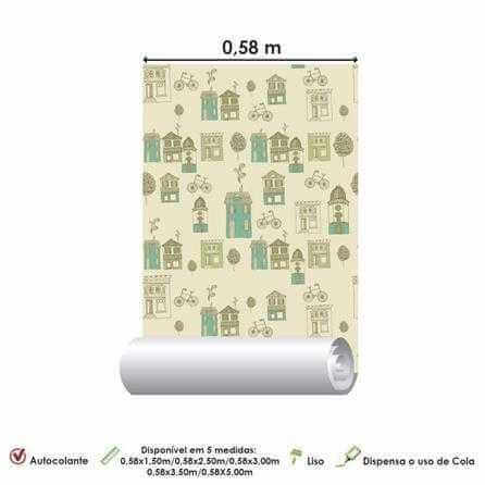 Papel de Parede Adesivo Casas 31100 - Papel na Parede