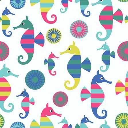 Papel de Parede Adesivo Cavalo Marinho 1415 - Papel na Parede