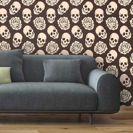 Papel de Parede Adesivo Caveira 100095995 - Papel na Parede
