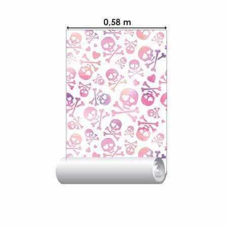 Papel de Parede Adesivo Caveira Roxa 169064093 - Papel na Parede