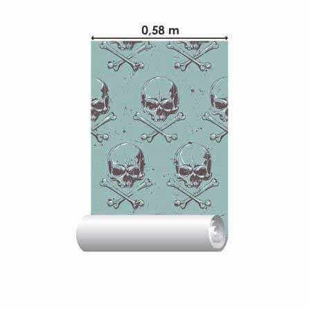 Papel de Parede Adesivo Caveira Verde 172876964 - Papel na Parede