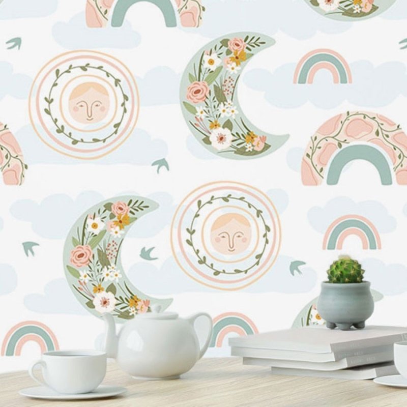 Papel de Parede Adesivo Céu Florido N019015 - Papel na Parede