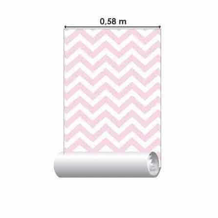 Papel de Parede Adesivo Chevron Branco e Rosa 214338343 - Papel na Parede