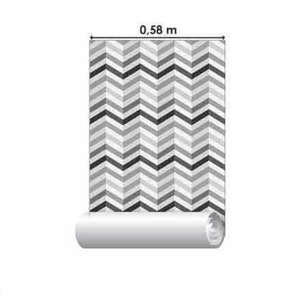 Papel de Parede Adesivo Chevron Cinza 130090961 - Papel na Parede