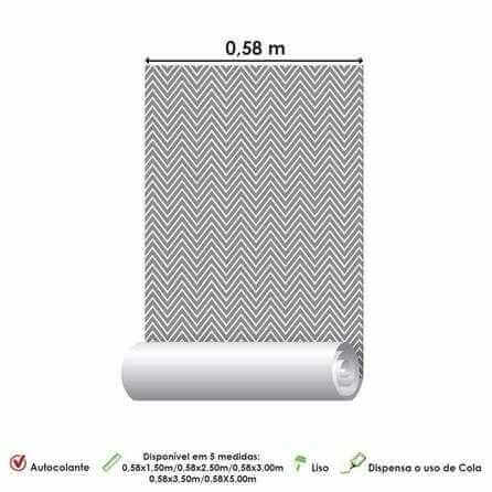 Papel de Parede Adesivo Chevron Cinza 89471554 - Papel na Parede