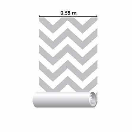 Papel de Parede Adesivo Chevron Cinza Zig Zag 15252 - Papel na Parede