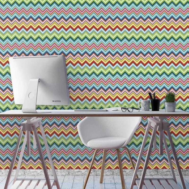 Papel de Parede Adesivo Chevron Colorido 1519 - Papel na Parede