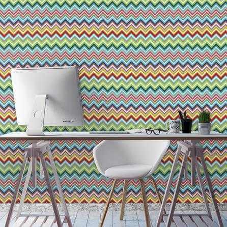 Papel de Parede Adesivo Chevron Colorido 1519 - Papel na Parede