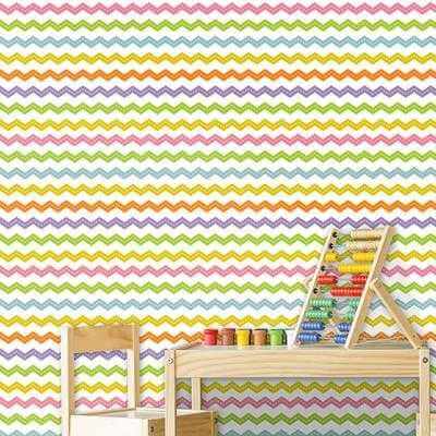 Papel de Parede Adesivo Chevron Colorido 2548241055 - Papel na Parede