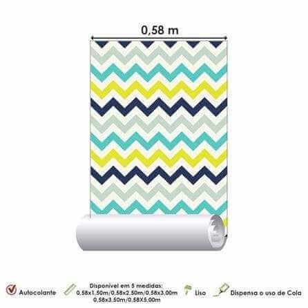 Papel de Parede Adesivo Chevron Colorido 2548241056 - Papel na Parede