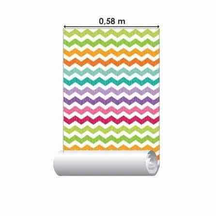 Papel de Parede Adesivo Chevron Colorido 2548241062 - Papel na Parede