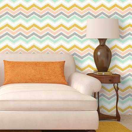Papel de Parede Adesivo Chevron Colorido 2548241087 - Papel na Parede