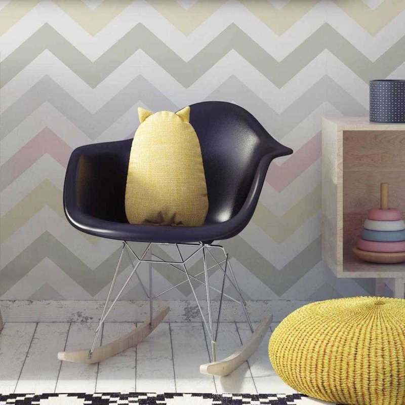Papel de Parede Adesivo Chevron Colorido Bebê 52465 - Papel na Parede
