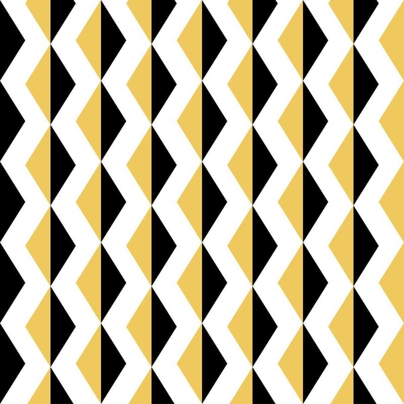 Papel de Parede Adesivo Chevron Étnico Amarelo e Preto N07055 - Papel na Parede