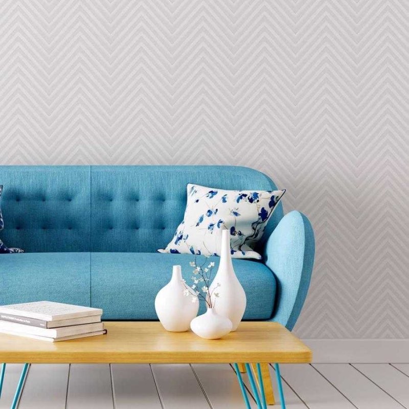 Papel de Parede Adesivo Chevron Off white N06085 - Papel na Parede