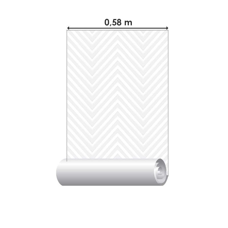 Papel de Parede Adesivo Chevron Off white N06085 - Papel na Parede