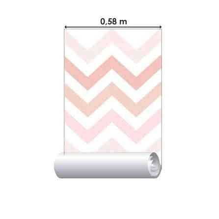 Papel de Parede Adesivo Chevron Rosa 34254 - Papel na Parede