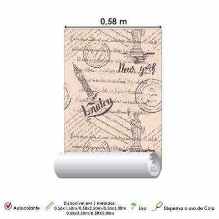 Papel de Parede Adesivo Cidade Carimbos 491597311 - Papel na Parede