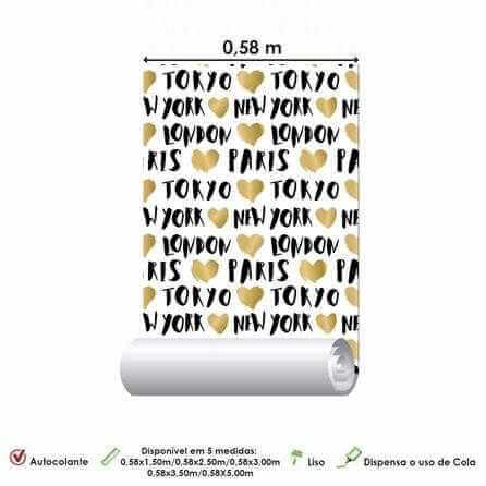 Papel de Parede Adesivo Cidade Coração 363554090 - Papel na Parede