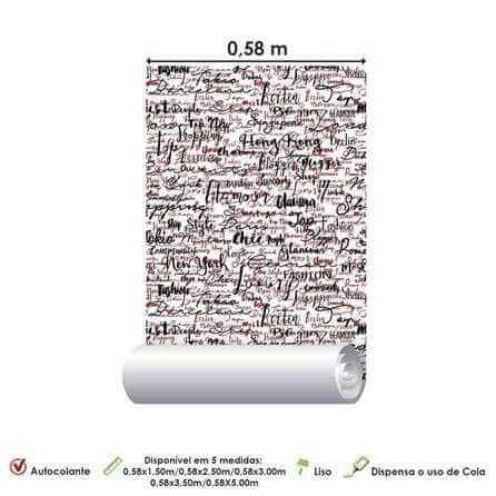 Papel de Parede Adesivo Cidade Fashion Palavra 384715258 - Papel na Parede